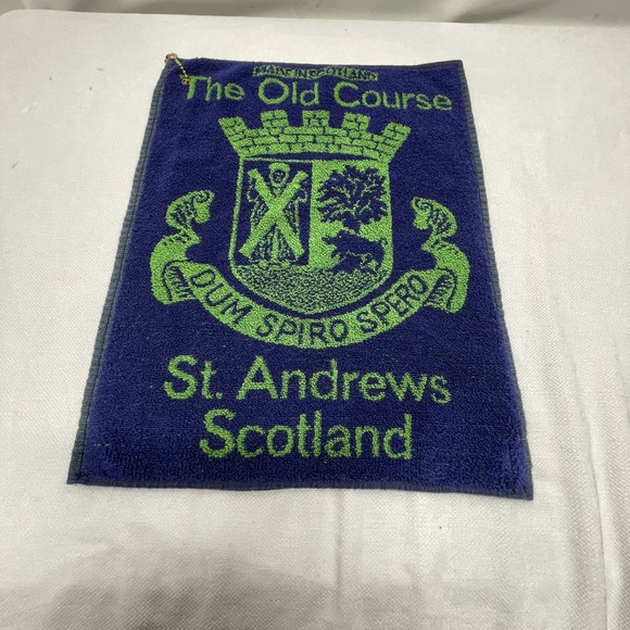 St. Andrews Links Other - The Old Course St. Andrews Scotland Golf‎ Club Towel Bag Blue Green Vintage